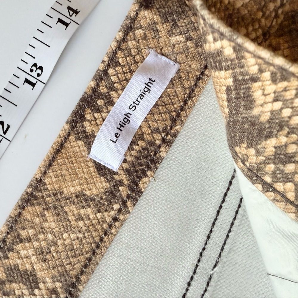 Nwot Frame Le High Straight Leg Python Snakeskin … - image 8